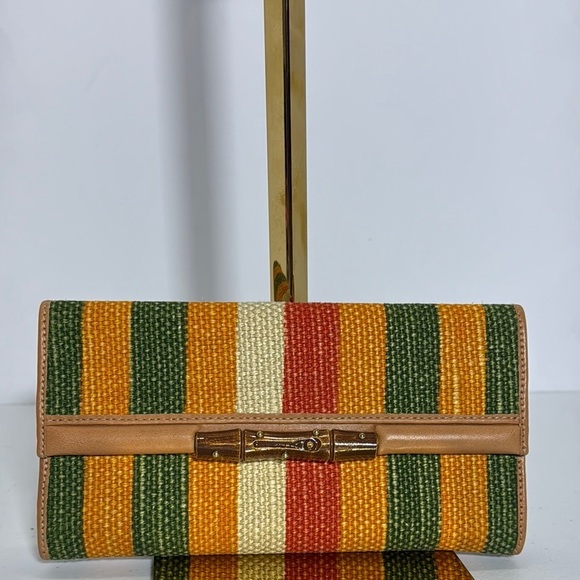 Striped Gucci Wallet/Clutch - Picture 1 of 11